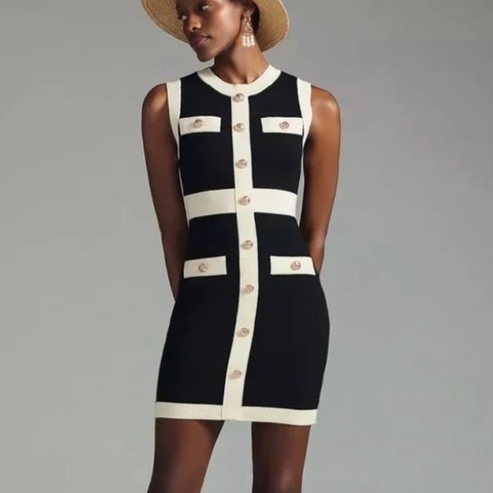 Endless Rose Contrast Trim Sleeveless Knit Minidress, Worn Once, medium